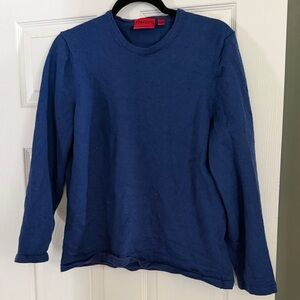 HUGO Deep Blue Long Sleeve Crewneck Sweatshirt